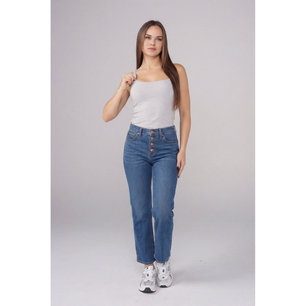 J.CREW Women's Mid-Rise Flare Button Fly 25" Inseam Crop Jeans Size 26